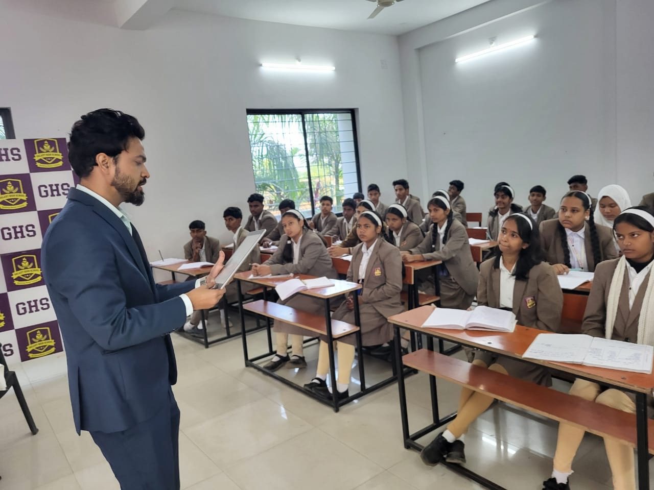 Afsar delivering a workshop