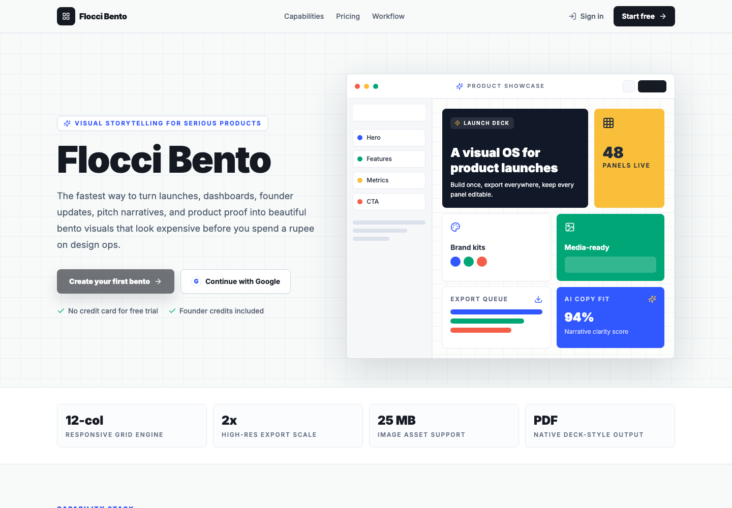 Flocci Bento public product preview