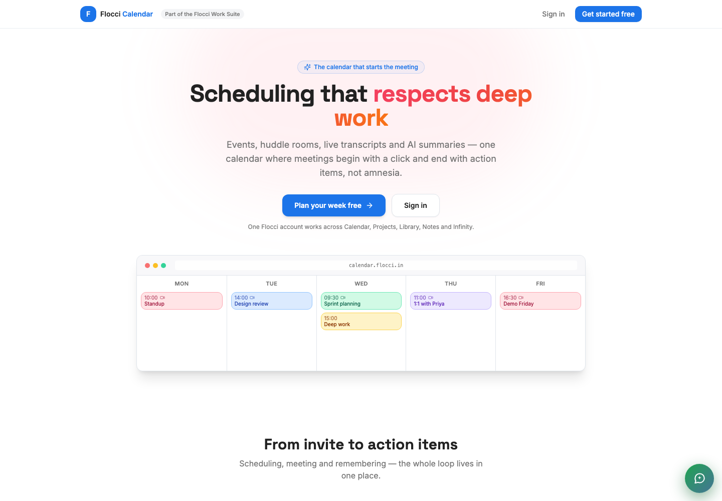 Flocci Calendar public product preview