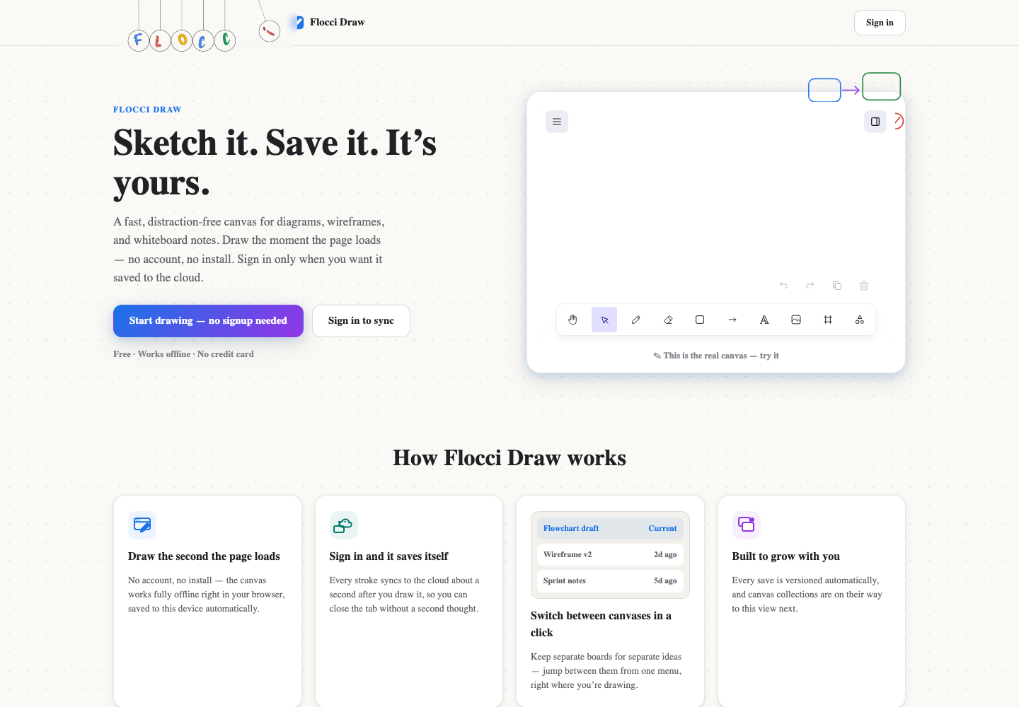 Flocci Draw public product preview