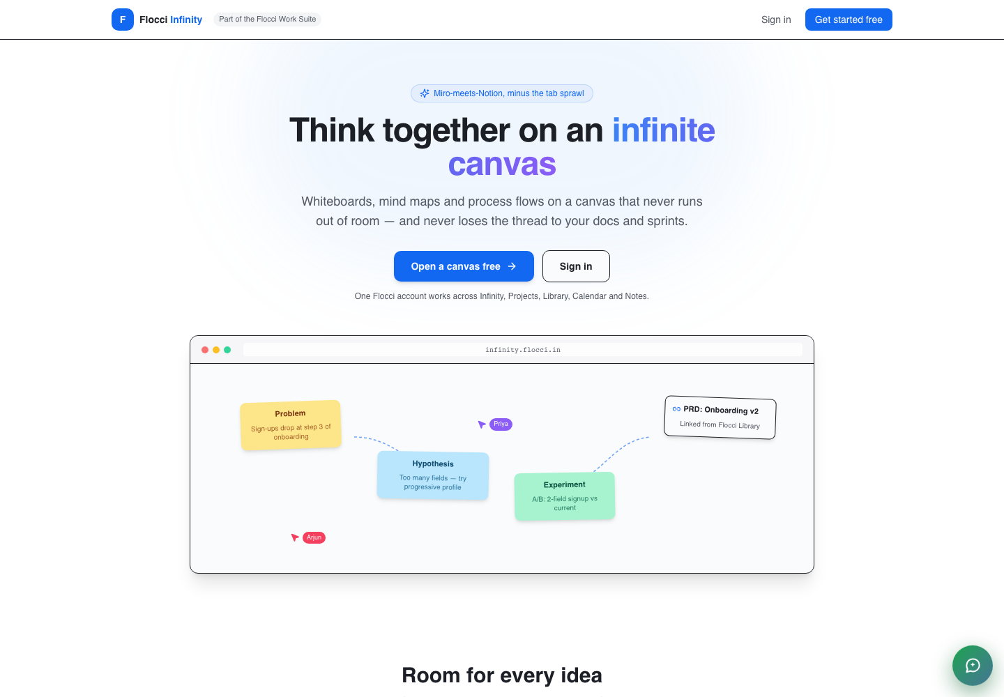 Flocci Infinity public product preview