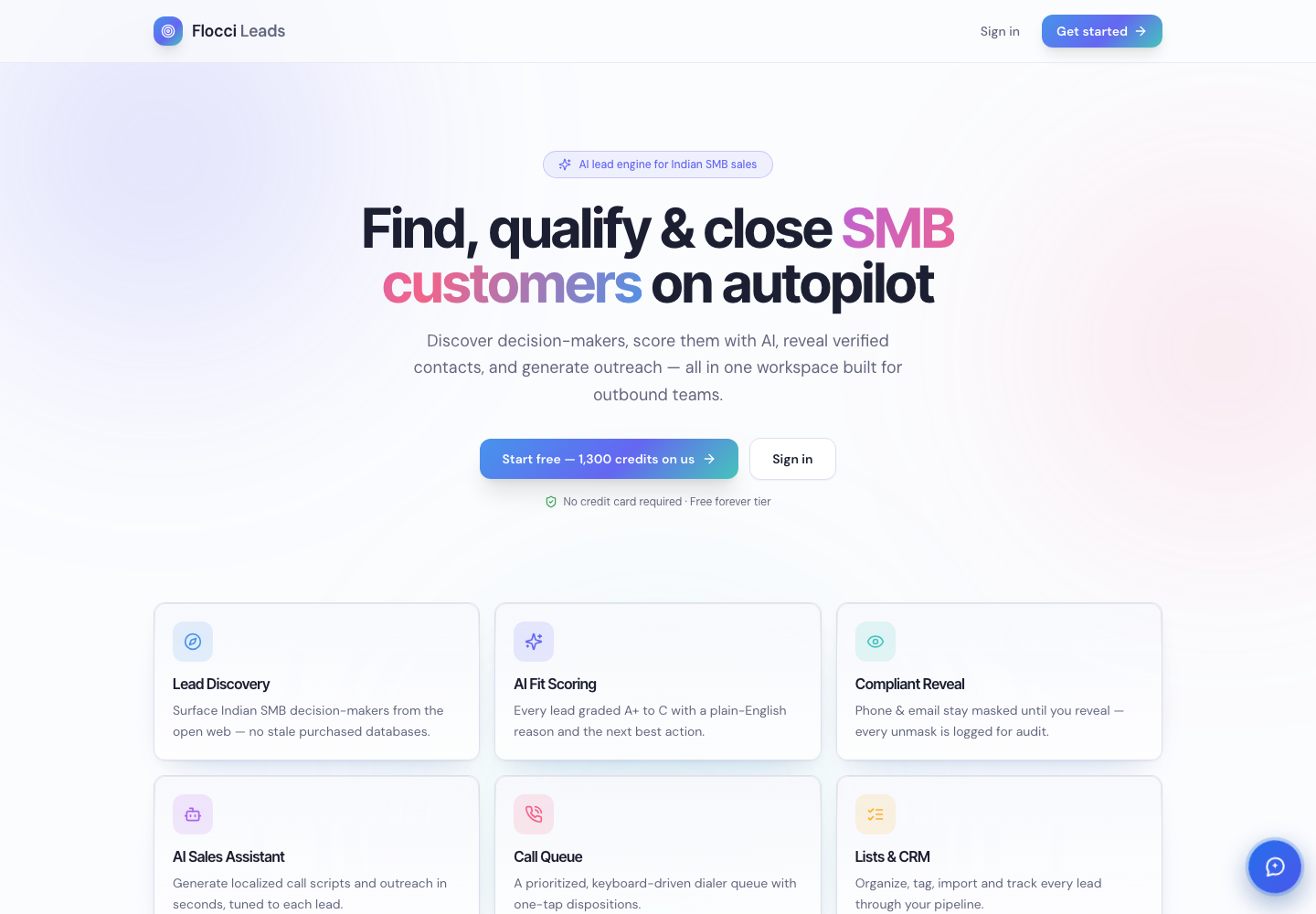 Flocci Leads public product preview