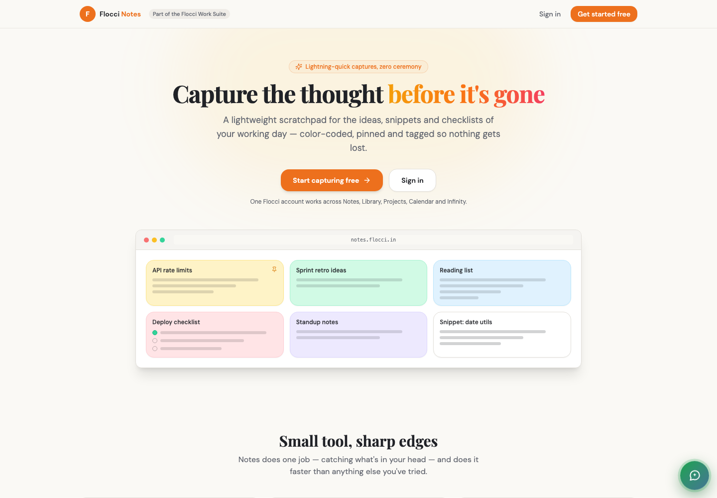 Flocci Notes public product preview