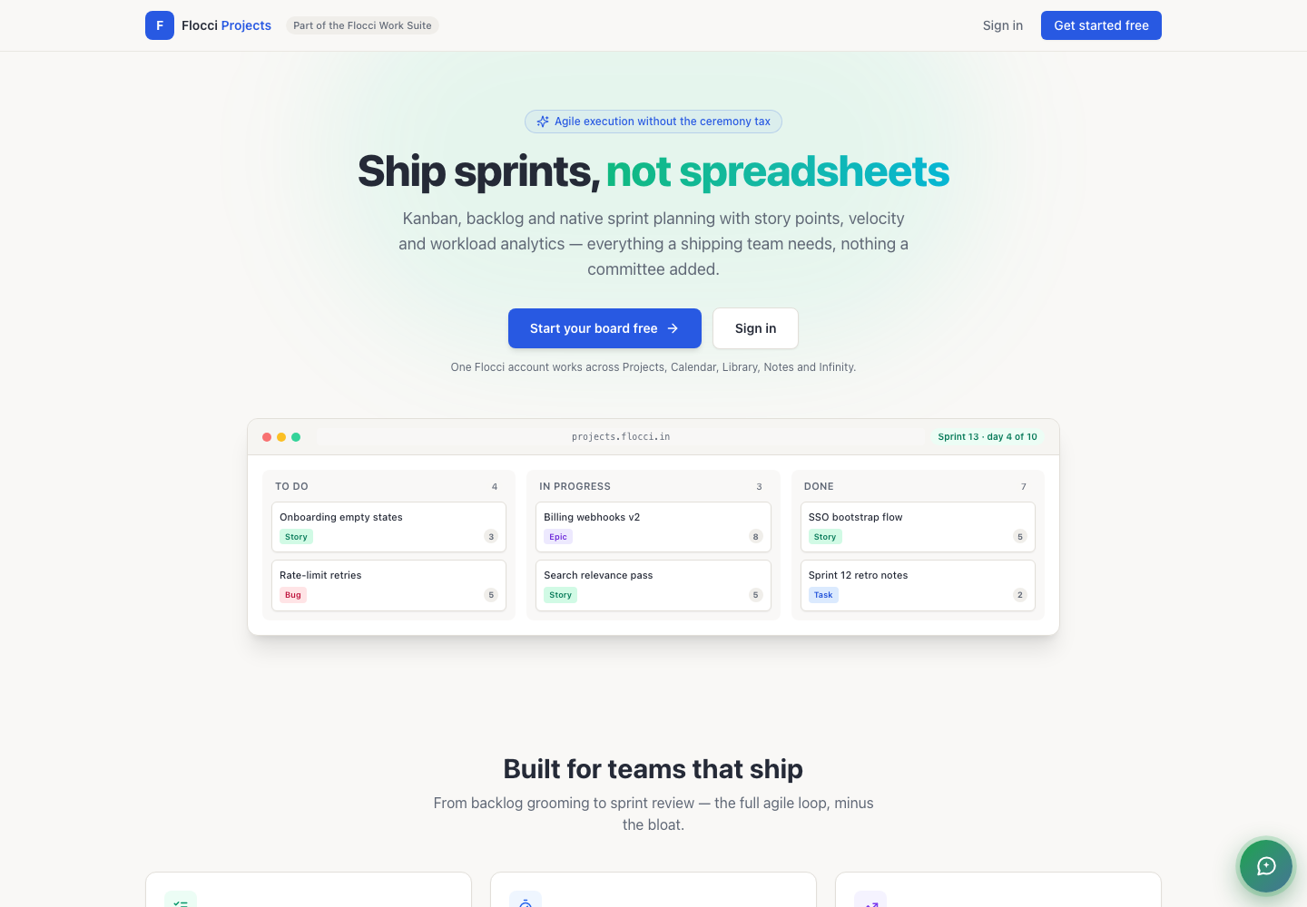 Flocci Projects public product preview
