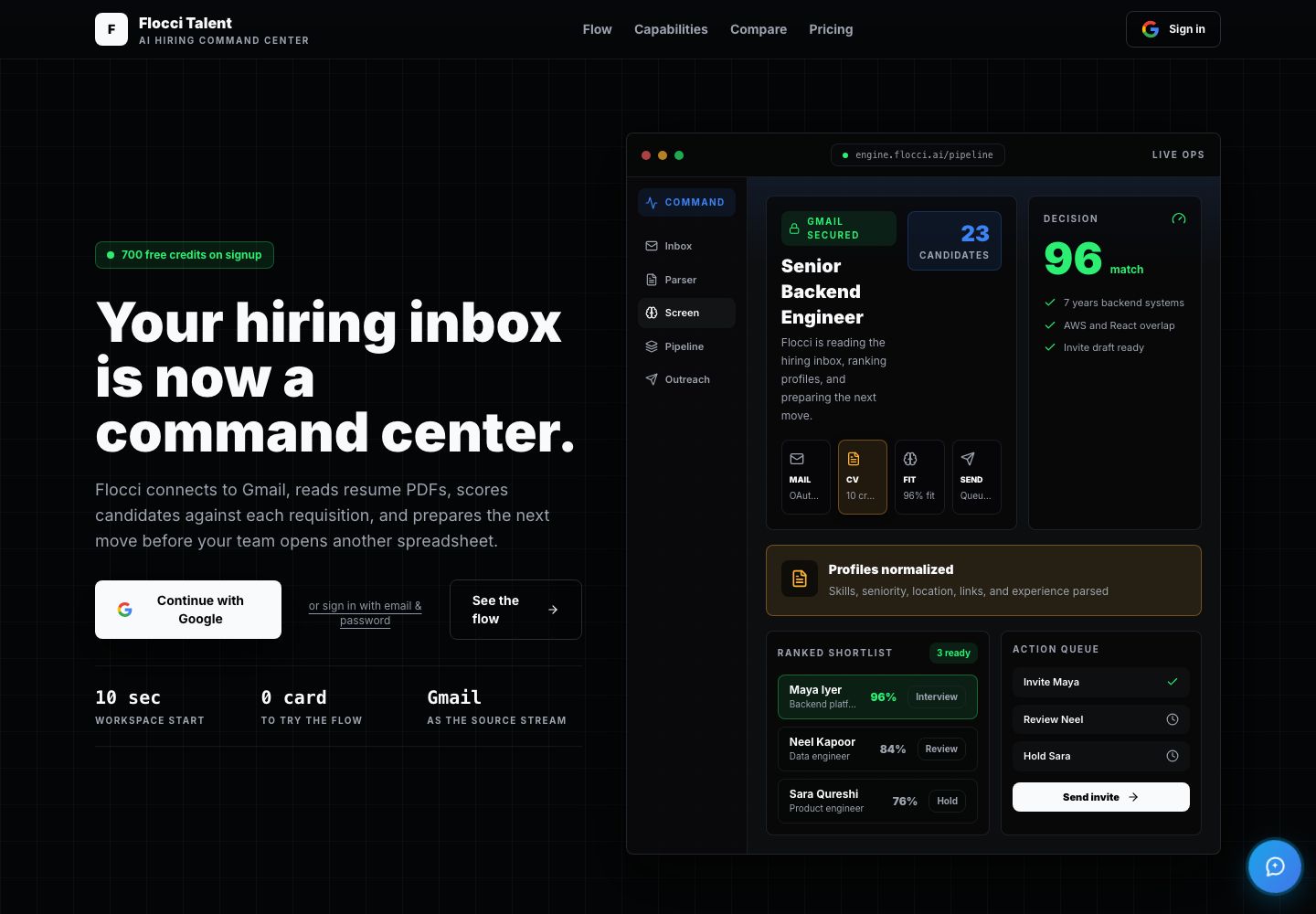 Flocci Talent Suite public product preview
